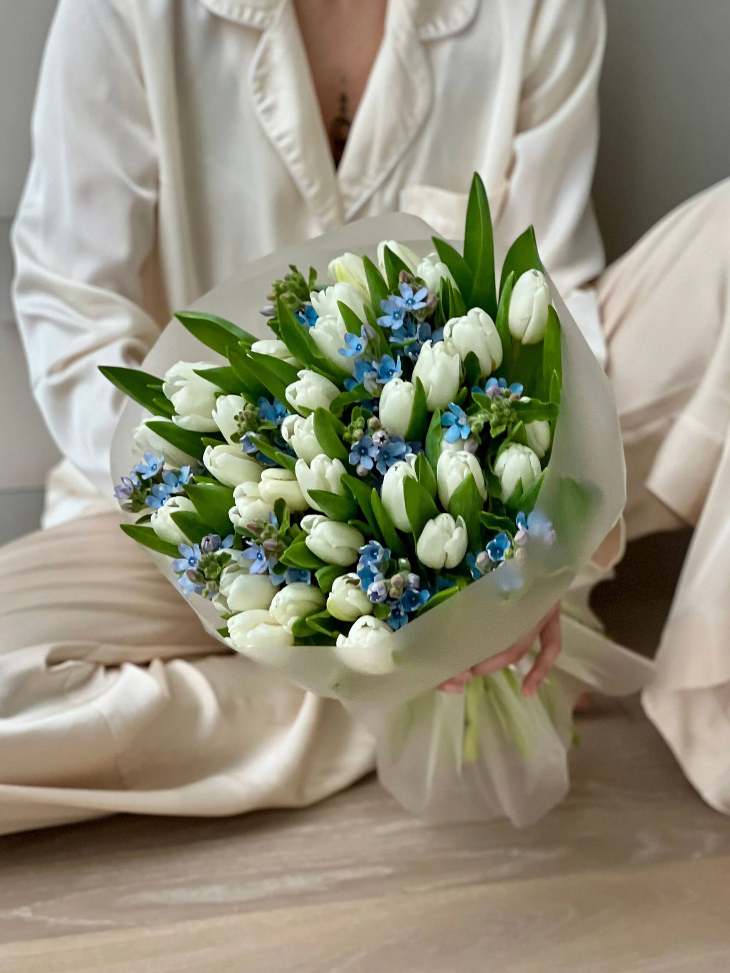 White Tulips & Tweedia