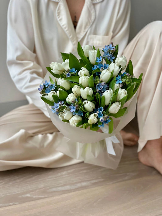 White Tulips & Tweedia