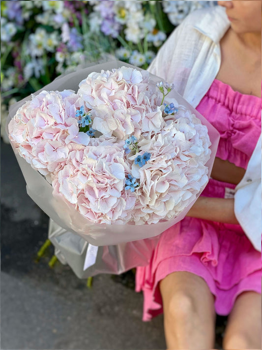 Light pink Hydrangeas & Tweedia